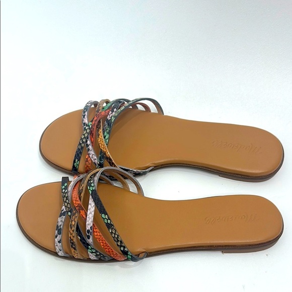 Madewell The Tracie Crisscross Slide Sandal in Snake embossed leather size 8.5 - Picture 1 of 11